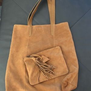 Merona soft suede tote bag